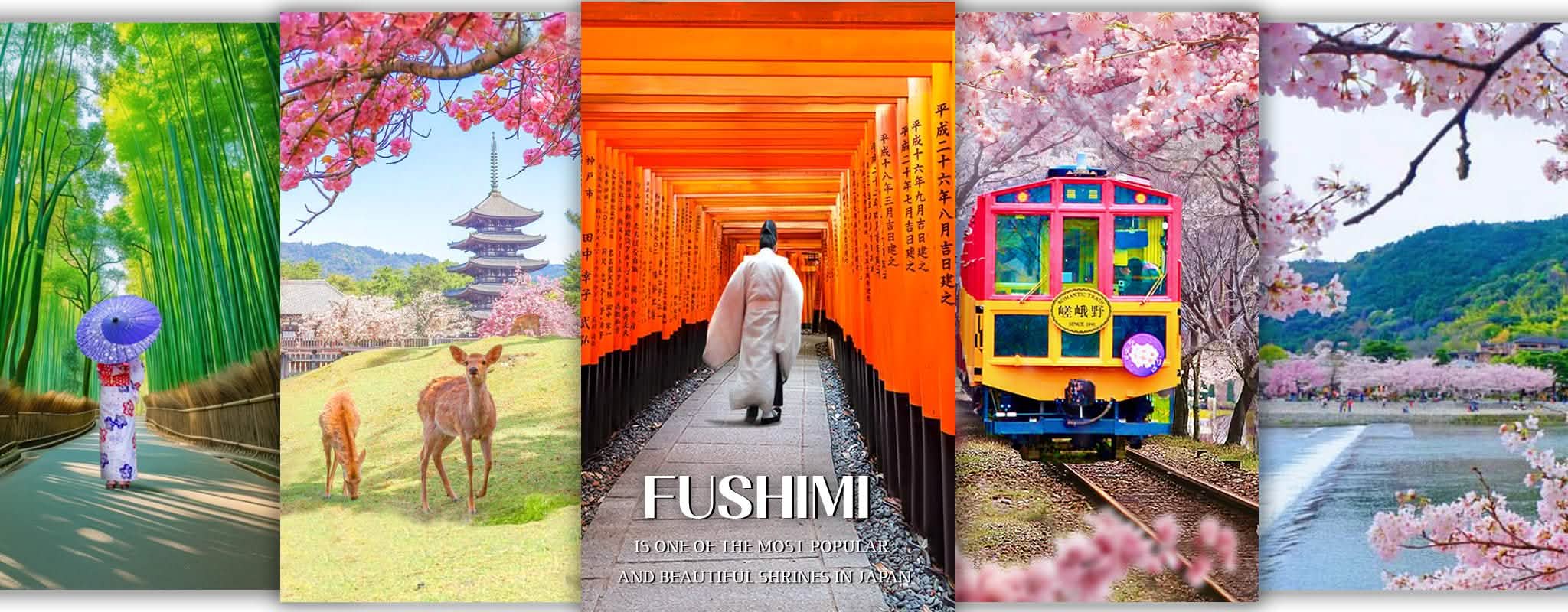 Kyoto & Nara Day Tour Arashiyama train, Fushimi Inari Shrine - Keep Good Trip