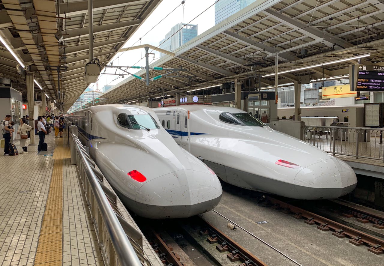 Shinkansen Bullet Train at Station Japan