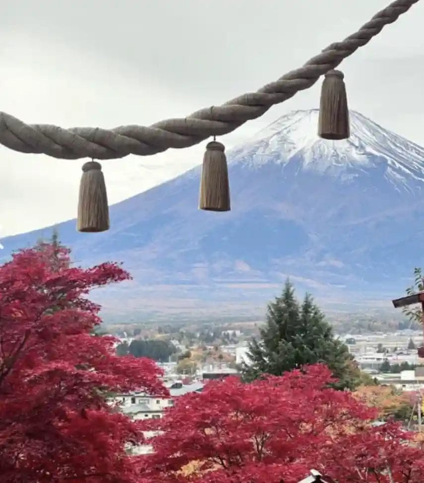 Autumn foliage and Mount Fuji — real photo taken by our customer